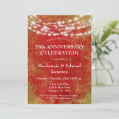 赤金色の光の記念日パーティー招待状 招待状 (スタンド正面)