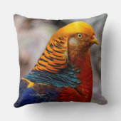 赤金雉の輪郭 クッション (裏面)