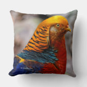 赤金雉の輪郭 クッション (正面)