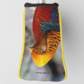 赤金雉の輪郭 ゴルフヘッドカバー (回転90)