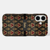 赤金黒ゴシックダマスク Case-Mate iPhoneケース (裏面 (横))
