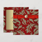 赤金 ブラックタイ パーティー ご招待 招待状 (正面/裏面)