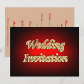 赤金  人気のアジアの色 ウェディング招待状 招待状 (正面/裏面)