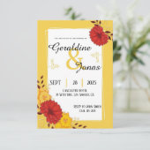 赤金 結婚式招待状テンプレート 招待状 (スタンド正面)