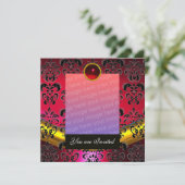 赤金 黒ダマスク フォト テンプレート モノグラム (スタンド正面)