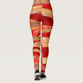 赤鉱物金ゴールド金属波抽象芸術 レギンス (裏面)