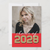 赤銅色の金箔 チャコボード フィルムストリップ 卒業 招待状 (裏面)