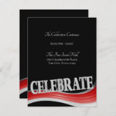 赤鋼波お祝い披露宴カード 招待状 (正面/裏面)