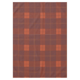 赤錆とオレンジの格子柄 テーブルクロス