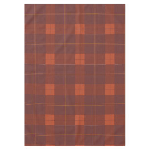 赤錆とオレンジの格子柄 テーブルクロス
