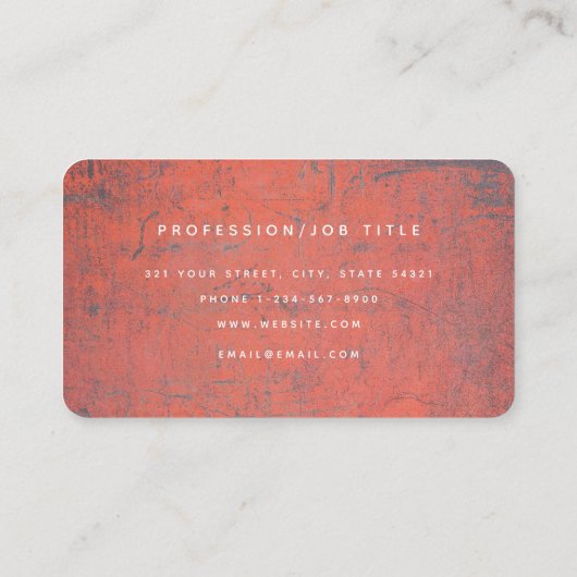 赤錆メタリックテクスチャモノグラムイニシャル 名刺 (裏面)