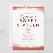赤錆土モダンおしゃれSweet 16パーティー 招待状 (正面)