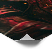 赤鎧の輝く中世の騎士のポスター ポスター (角)