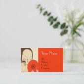 赤鏡デコ美しいファッションメイクアップの女性 名刺 (スタンド正面)