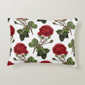 赤長幹バラ模様 アクセントクッション (裏面)