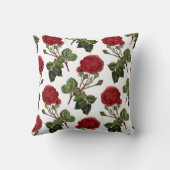 赤長幹バラ模様 クッション (裏面)