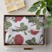 赤長幹バラ模様 薄葉紙 (ギフト)