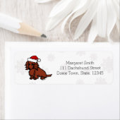 赤長髪ダシュント可愛いクリスマス ラベル (インサイチュ)