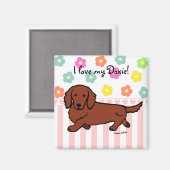 赤長髪ダシュント1 マグネット (正面/裏面)