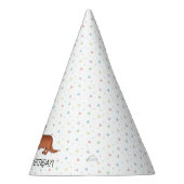 赤長髪ダッチシュント漫画の犬 – 誕生日 パーティーハット (右)