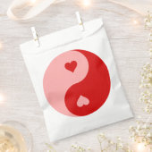赤陰陽ハートバレンタイン フェイバーバッグ (クリップ留めされた状態)