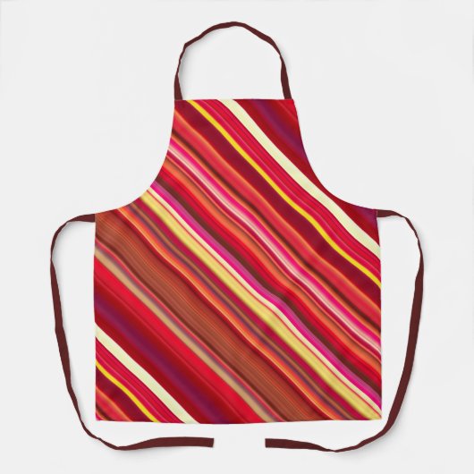 赤離れ色・黄・紫ストライプ色 エプロン (正面)