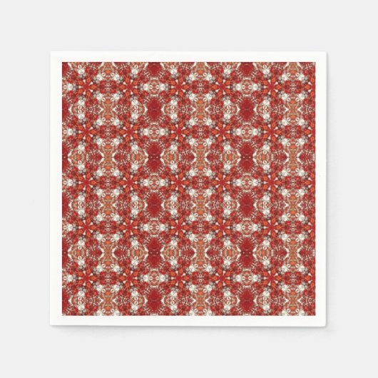 赤雪秋幾何学模様デザインナプキンス スタンダードカクテルナプキン (正面)