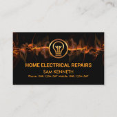 赤電気稲妻金ゴールド電ストライプ気技師 名刺 (正面)