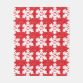 赤霜の降りた北極の雪片 |きらめく雪 フリースブランケット (正面)