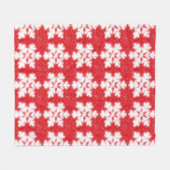 赤霜の降りた北極の雪片 |きらめく雪 フリースブランケット (正面(横))