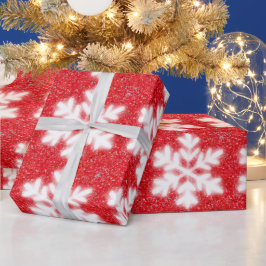 赤霜の降りた北極の雪片 |きらめく雪 ラッピングペーパー