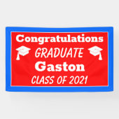 赤青おめでとうございます卒業式 横断幕 (横)