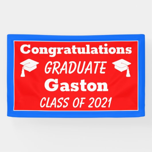 赤青おめでとうございます卒業式 横断幕 (横)