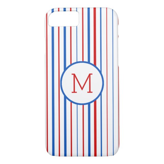 赤青と白アメリカのストライプ Case-Mate iPhoneケース (裏面)