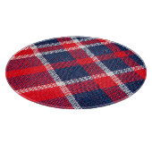 赤青のウール市松模様にの質感。 カッティングボード (角)