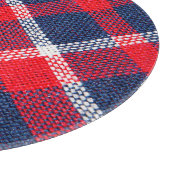 赤青のウール市松模様にの質感。 カッティングボード (角)