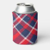 赤青のウール市松模様にの質感。 缶クーラー (缶裏面)