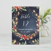 赤青のクリスマスフラワー リング テーブルナンバー (スタンド正面)