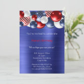 赤青のブラシがかけられたメタリックな愛国的な風船２個 招待状 (スタンド正面)