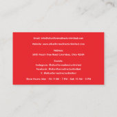 赤青の医療用下駄の制服 名刺 (裏面)