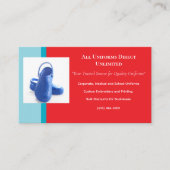 赤青の医療用下駄の制服 名刺 (正面)