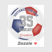 赤青の子供たち10代のカスタムサッカーチームの色 シール (シート)