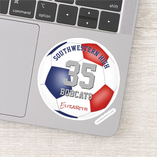 赤青の子供たち10代のカスタムサッカーチームの色 シール (詳細)