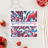 赤青の愛国心パーソナライズされた スタンダードランチョンナプキン (インサイチュ)