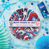 赤青の愛国心パーソナライズされた ペーパープレート (パーティー)