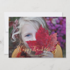 赤青の植物写真「Happy Thanksgiving」 シーズンカード