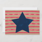 赤青の水色のスターストライプズ4th 7月クラフト 招待状 (裏面)