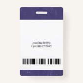 赤青の白い写真バーコードロゴ医療スタッフ バッジ (裏面)