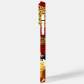 赤青の金ゴールドグリッタールックアメリカンサンフラワー Case-Mate iPhoneケース (裏面 / 左)