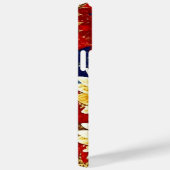 赤青の金ゴールドグリッタールックアメリカンサンフラワー Case-Mate iPhoneケース (裏面 / 右)